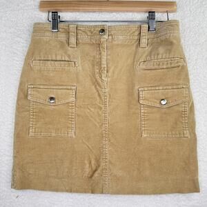J Crew Skirt Womens 4 Tan Corduroy Utility Pockets Cargo Mini Casual Stretch